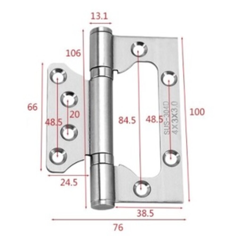 子母白鐵合頁不鏽鋼鉸鍊 5
