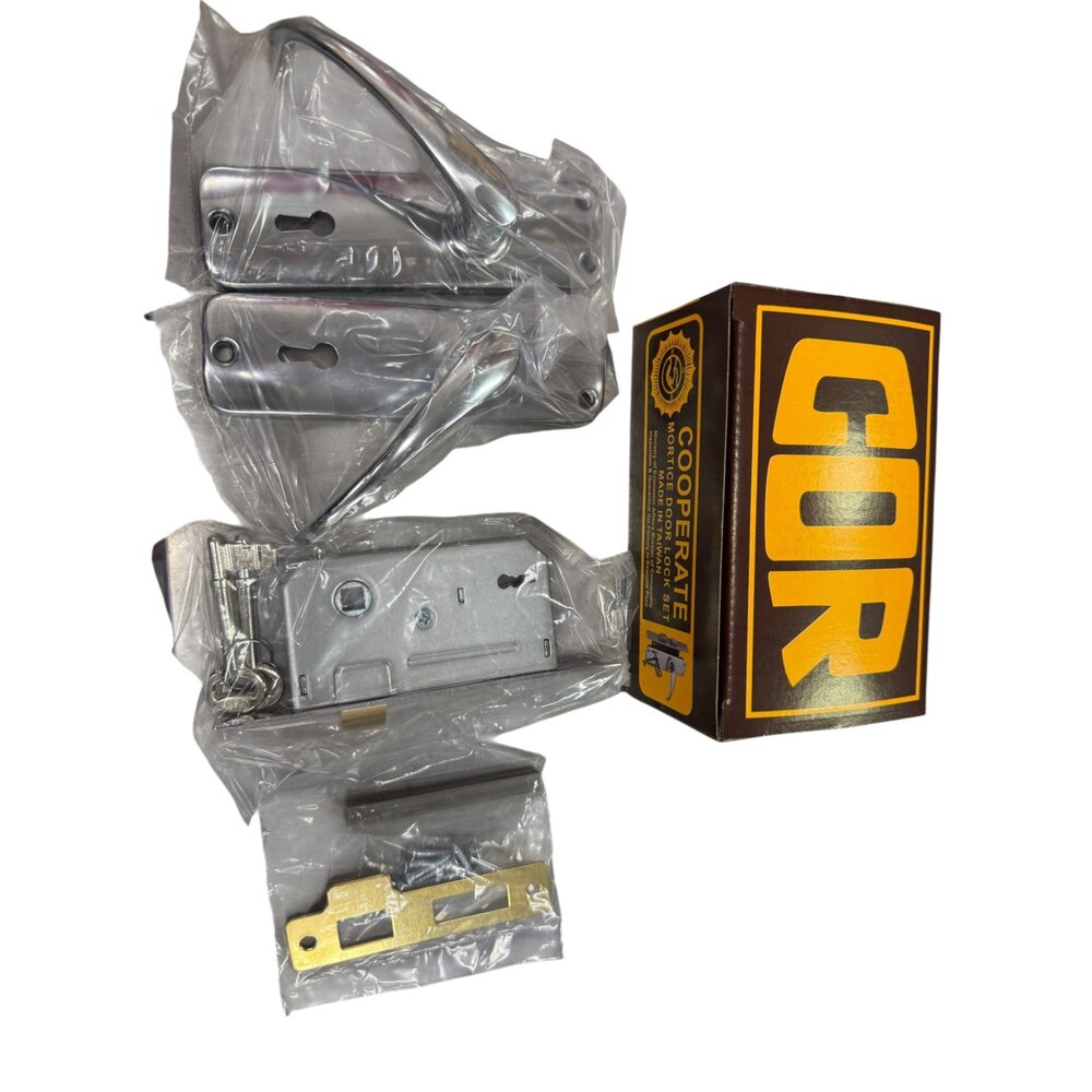 台灣製 COR 合作牌 把手鎖 雙開式鎖頭 狗頭鎖 鎖頭 復古式門鎖 門鎖 水平鎖-圖片-1