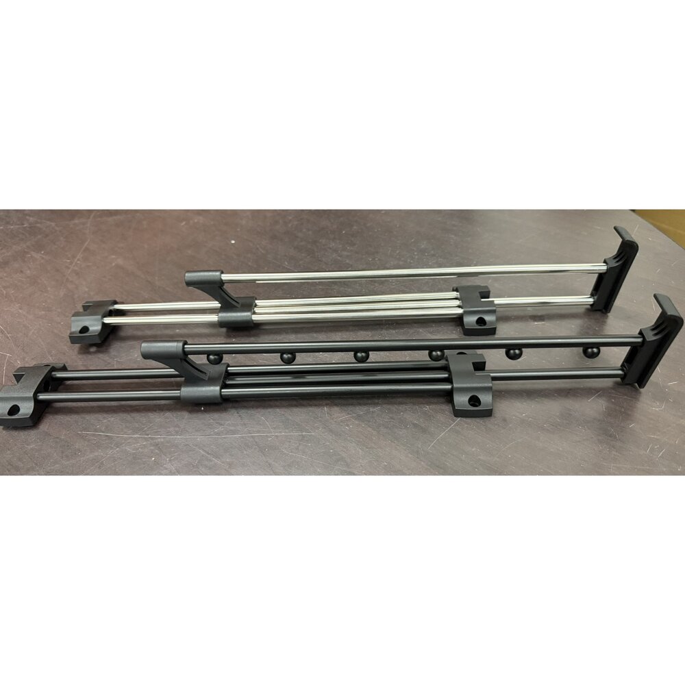 實心加厚 帶銖 黑色 伸縮衣架 伸縮掛衣 櫃子掛衣桿 櫥櫃衣架 褲架 收納架 衣褲架 賽衣架 衣架 衣櫃軌道架-圖片-2