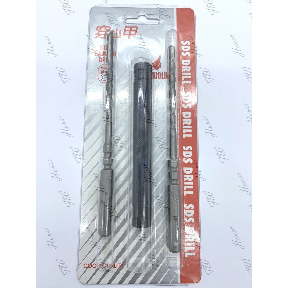 S1-00207-5.8*160mm、7.4*160mm 法國穿山甲鑽兼鎖-鑽掛鎖 水泥鑽尾 六角套筒 （四溝柄、免出力)