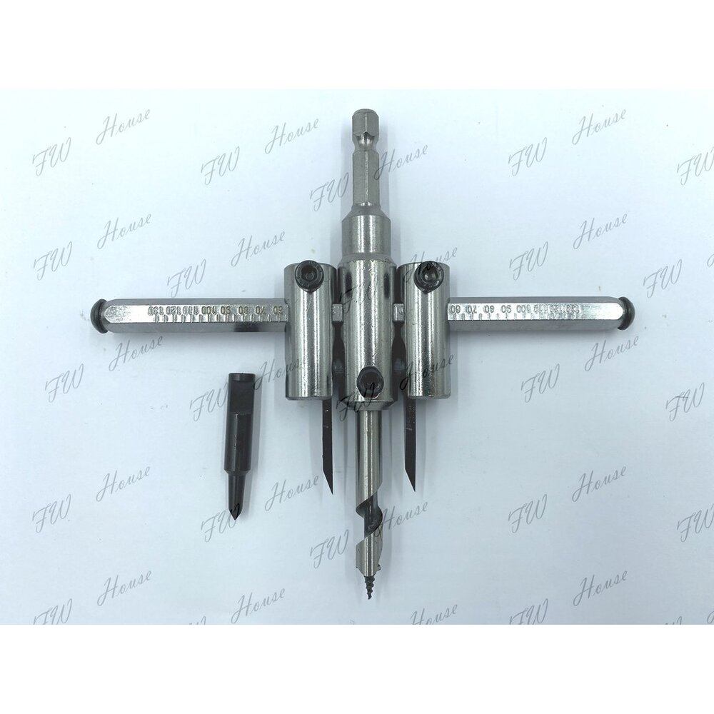 鎢鋼頭 菊印 自在錐木工用開孔器 30-120mm 木工用六角夾頭 鑽孔器 圓穴鋸 鑽孔 開孔鑽 圓穴鑽 台灣製-圖片-5