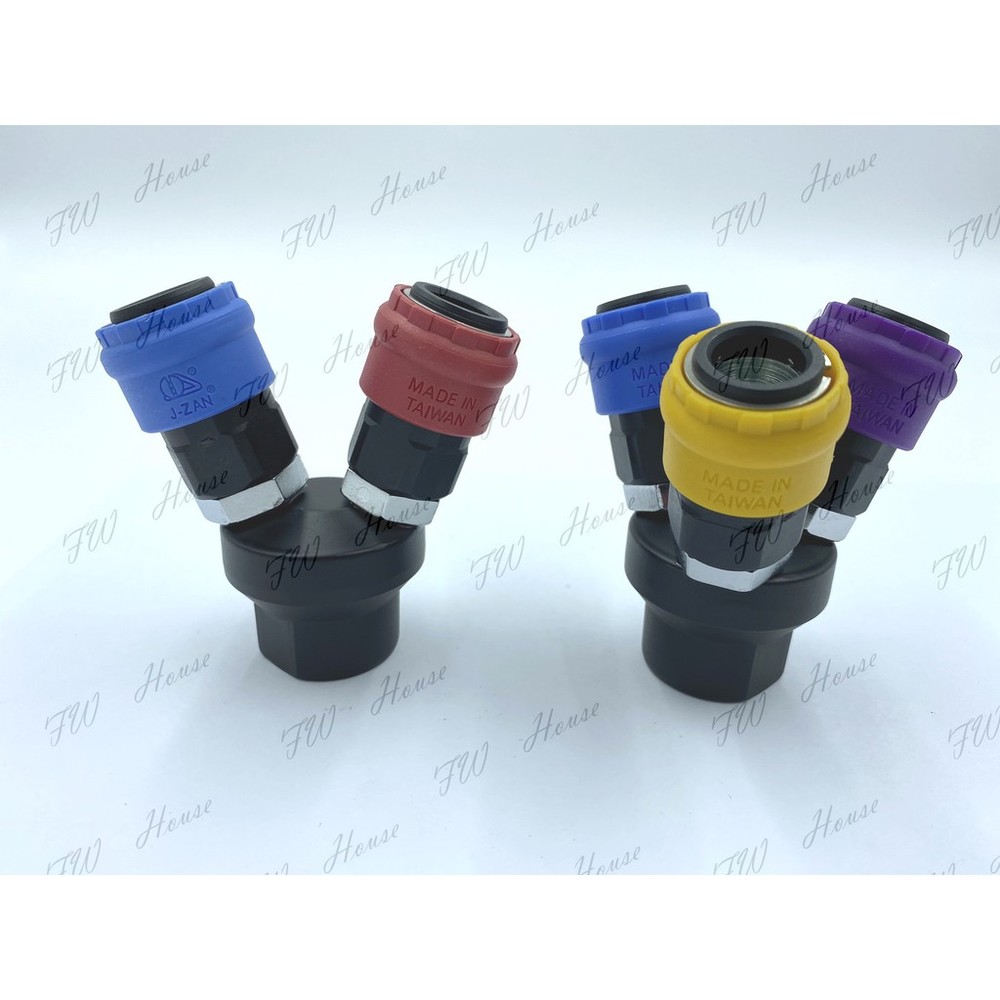 S1-00226-空壓管 PU風管  塑鋼單手丸型三通彩色 單手型 快速接頭 丸三通接頭 3通快速接頭 圓三通 塑鋼 台製