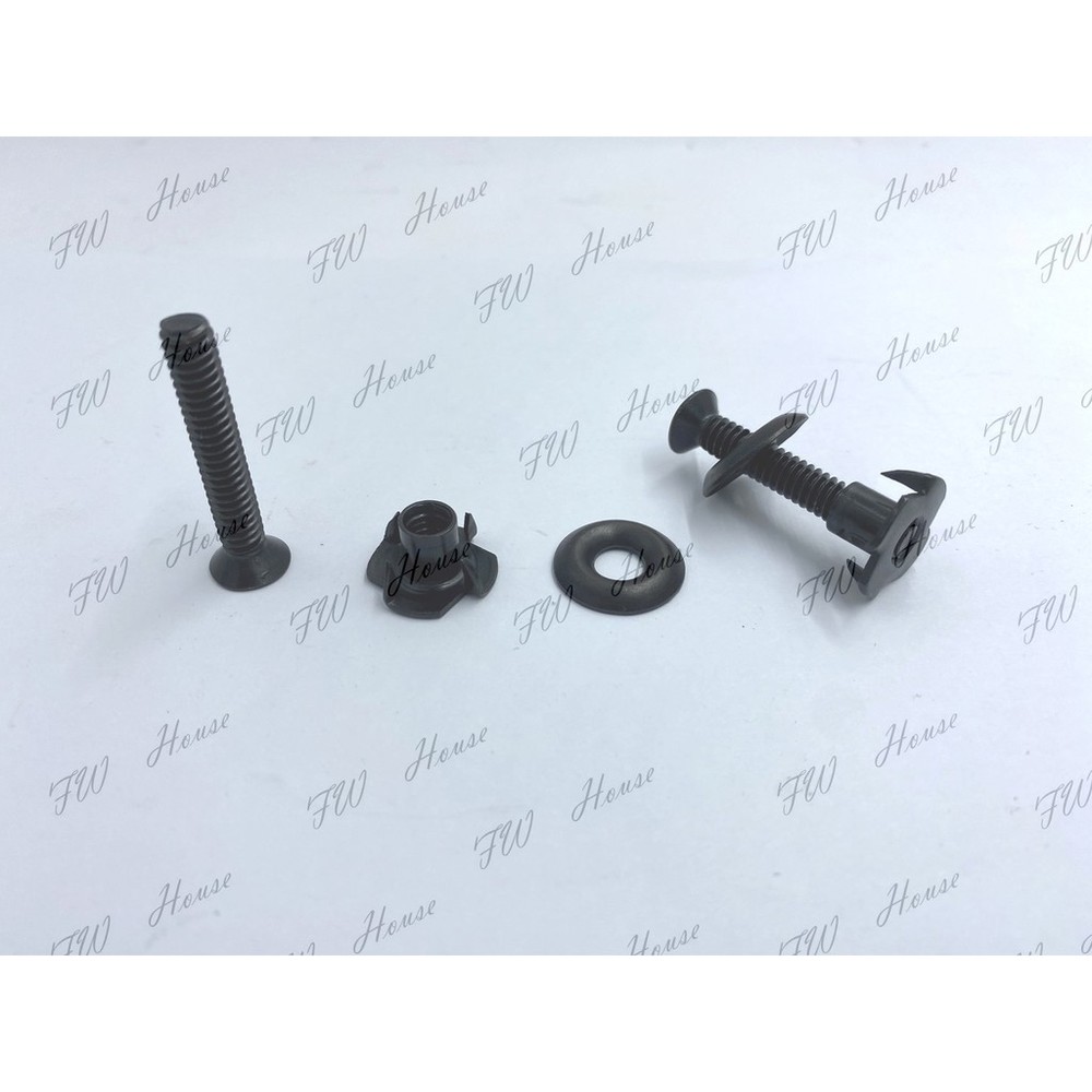 S1-00265-寸2 (37mm) 單個 組合螺絲 (含螺絲、華司、四爪釘) 黑