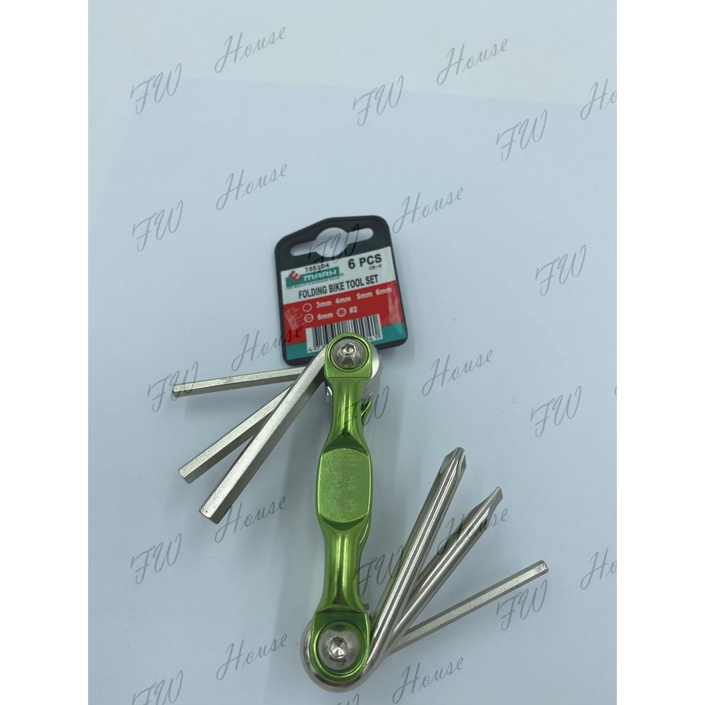台灣製 福神 白金折疊六角板手 1.5~6mm 摺式六角板手 六角板手 7支組 鑰匙圈型六角起子 合金板手組-圖片-4