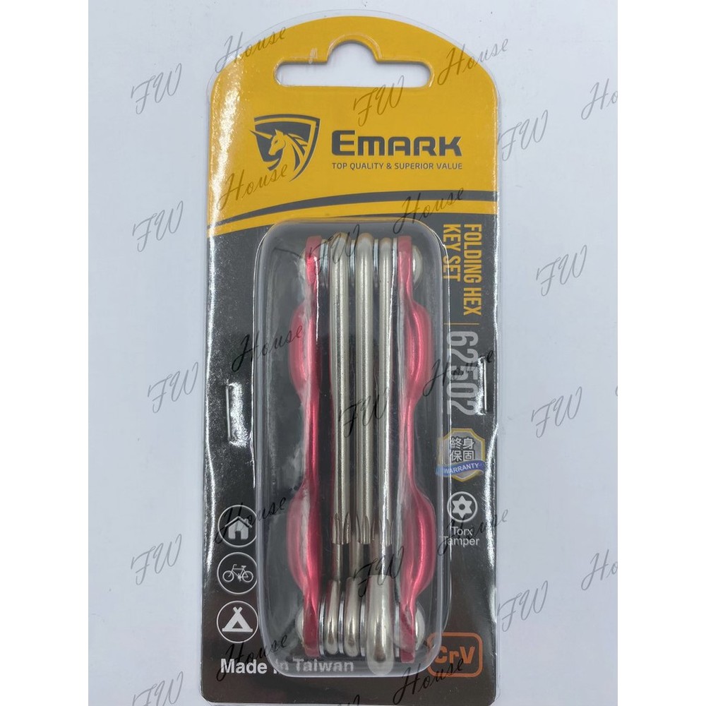 台灣製 福神 白金折疊六角板手 1.5~6mm 摺式六角板手 六角板手 7支組 鑰匙圈型六角起子 合金板手組-圖片-6