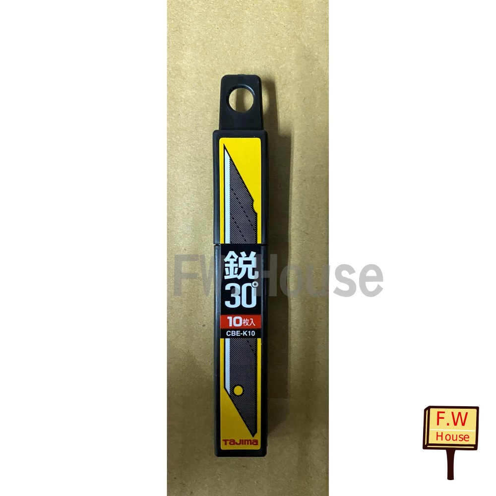 S1-00284-日本 TAJIMA 田島 30度美工刀 CBE-K10 美工刀 替刃 黑刃 極銳利 刀片 10入/卡 DC-E395BK