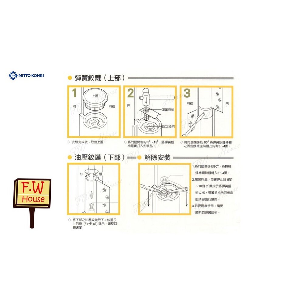 含稅 日本進口 日東 NITTO 311S 自動回歸鉸鏈 油壓 緩衝 30kg 油壓活頁-圖片-3
