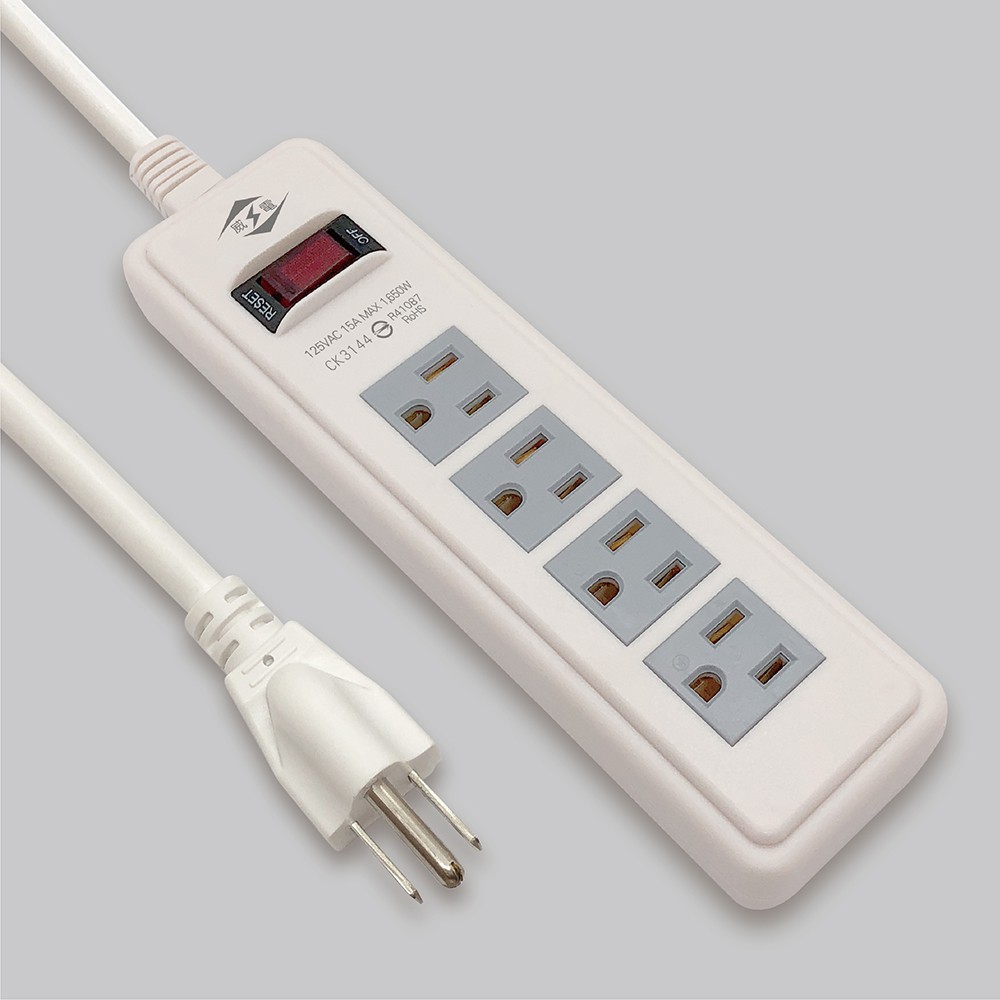 S1-00313-F.W 威電牌 過載斷電 1開4座電源線組 CK3144 全新安規合格認證 延長線 電源線 電腦線 台灣製
