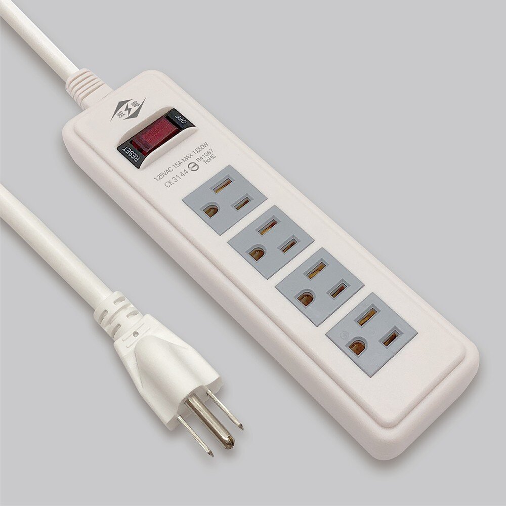 S1-00313-電線 威電牌 過載斷電 1開4座電源線組 CK3144 新安規合格認證 延長線 電源線 電腦線 台灣製