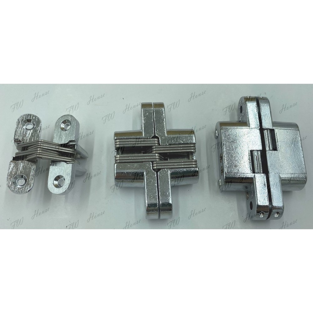 S1-00331-45-70-75mm 十字暗鉸鍊丁雙/隱藏鉸鏈/後鈕/隱藏丁雙/暗丁雙/摺門丁雙/摺門鉸鏈-鋅合金 台灣製造