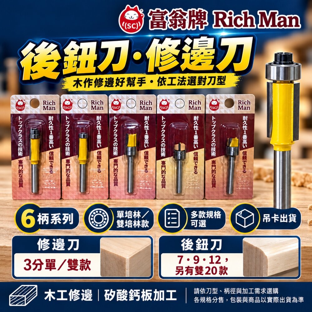 S1-00419-富翁牌 RM 矽酸鈣 鉸鏈刀 修邊刀具 修皮刀 修邊刀 後紐刀 後鈕刀 木工刀 修邊機