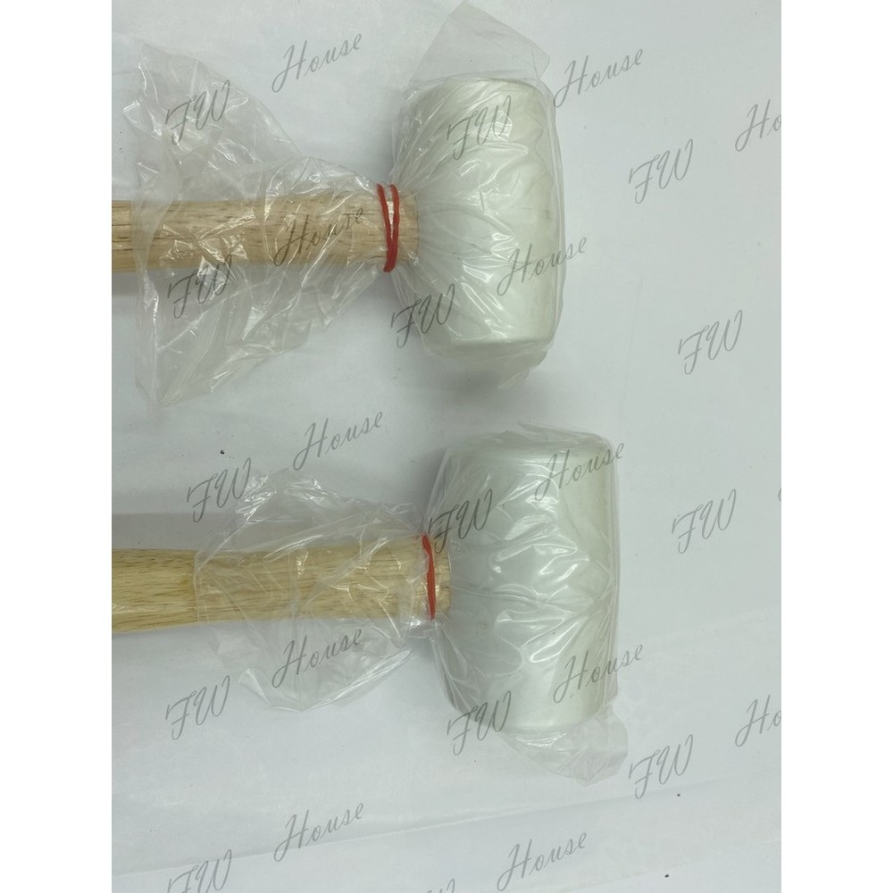 白色 木柄槌 橡膠錘子 瓷磚多功能專業橡皮錘 皮榔頭軟膠像皮錘 地板敲打錘安裝錘 裝潢工作防髒槌 木槌 錘子 鎚子-圖片-2
