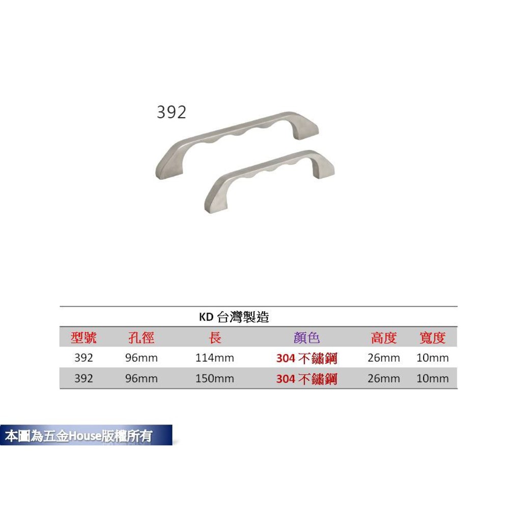 S1-00460-392 白鐵304   孔距 附螺絲 把手 取手 抽屜 拉手 櫥櫃 手取 台灣製