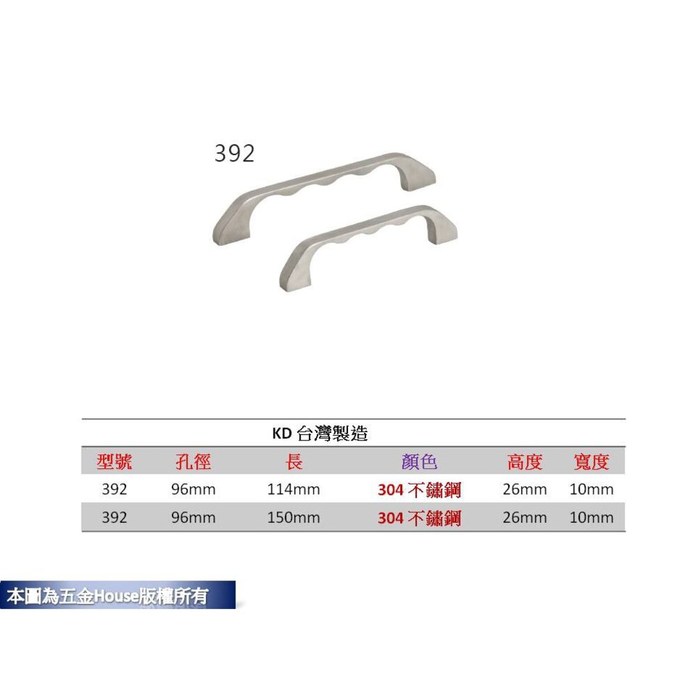 S1-00460-392 白鐵304 不鏽鋼把手 附螺絲 把手 取手 抽屜 拉手 櫥櫃 手取 台灣製