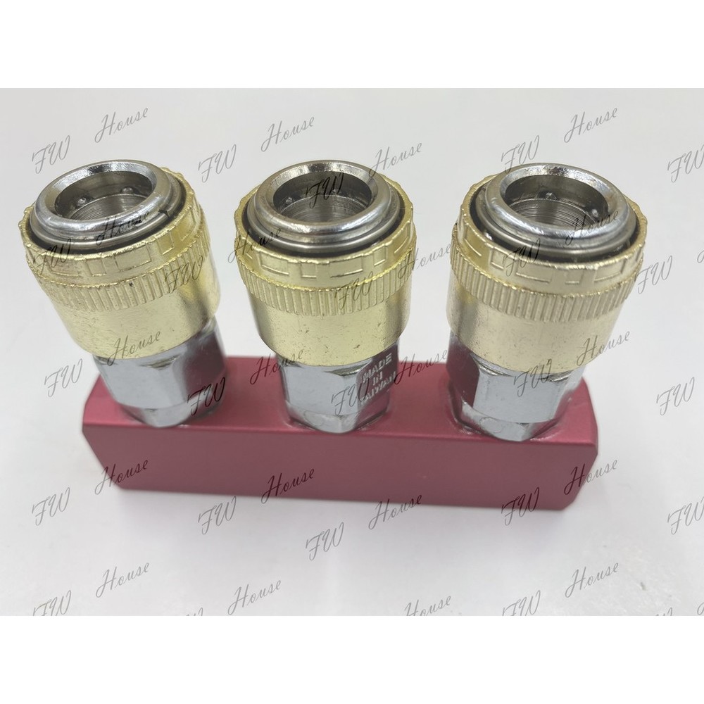 台灣製造 單手風管 鋅單頭 免拉式 單手型 直二通 直三通 直四通 直五通 接頭 快速接頭 空壓設備 空壓機台 空氣配管-圖片-3