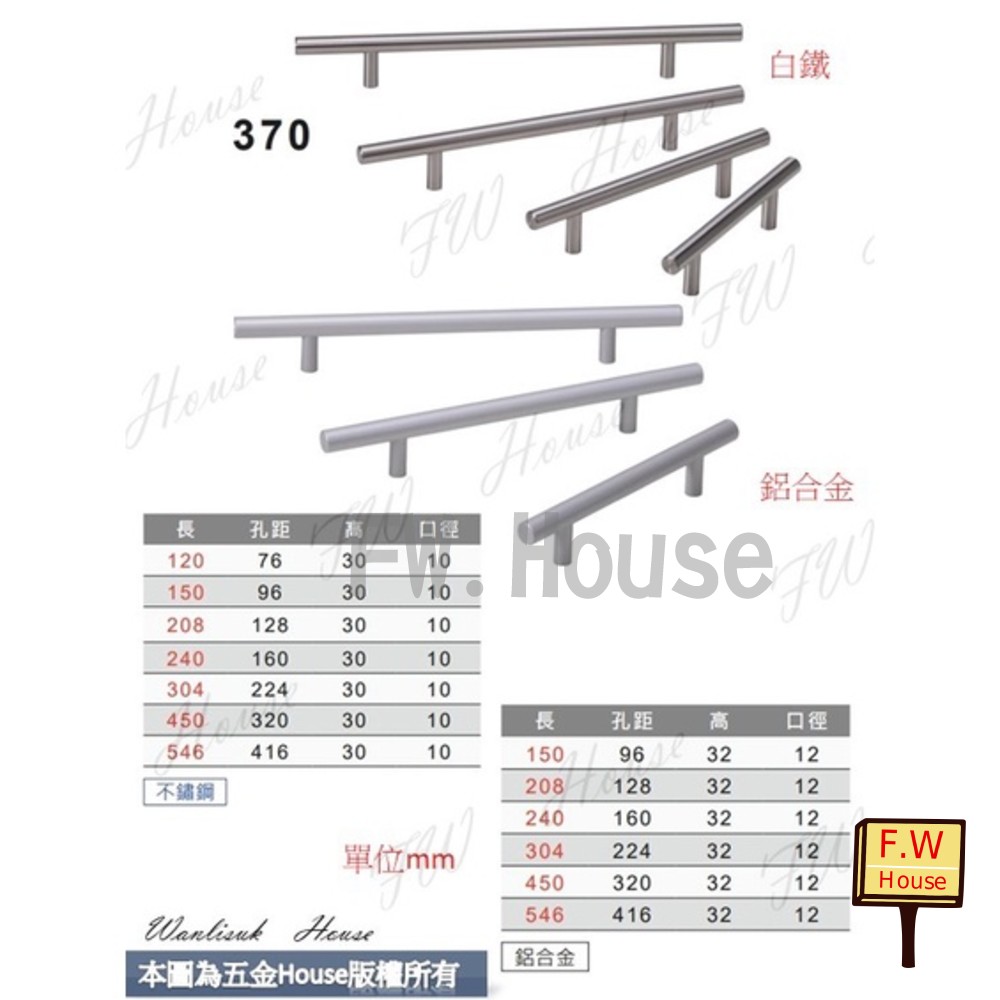 S1-00563-370 不鏽鋼 附螺絲 把手 取手 抽屜 拉手 櫥櫃 手取 台灣製