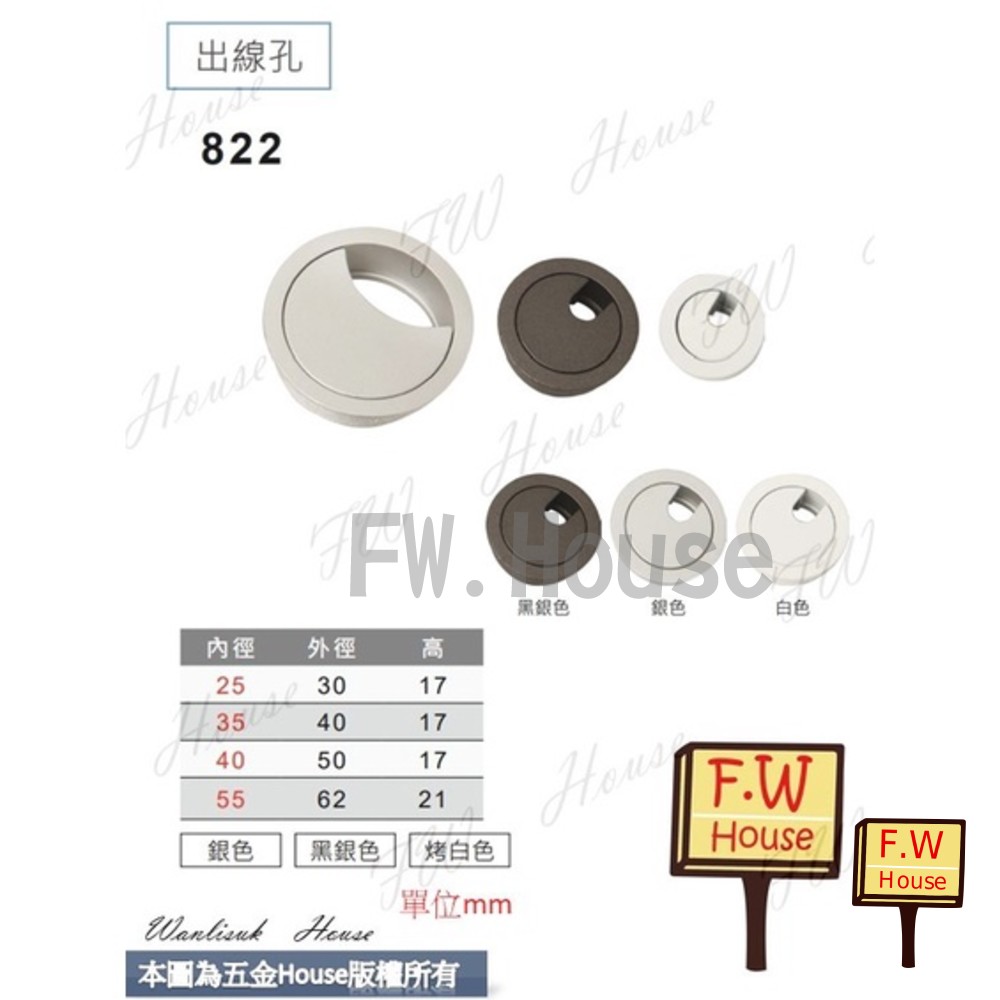 S1-00575-822  鋅合金 線孔蓋 出線孔 塑膠出線孔 台灣製 電腦桌出線孔 集線器 線孔蓋 集線蓋 集線盒