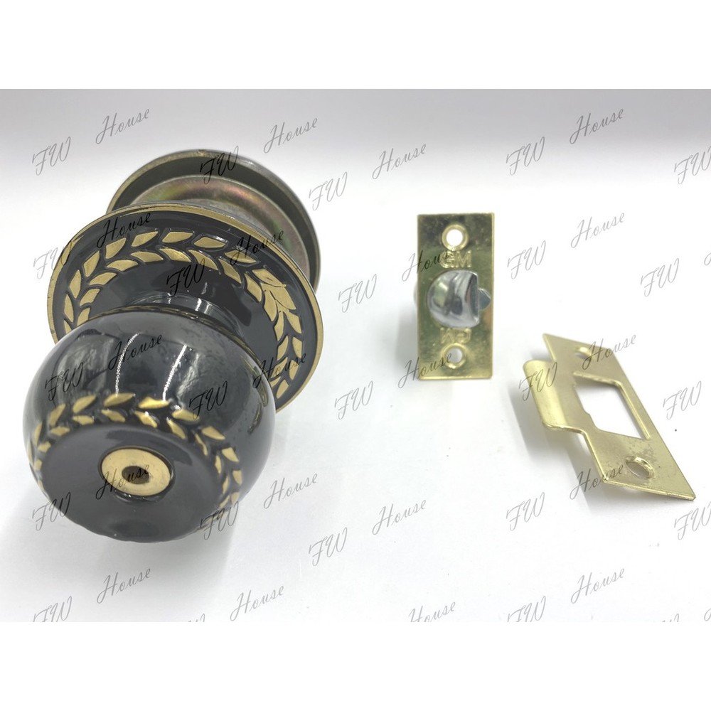 福利品出清 黑色喇叭鎖 復古風 波西米亞風 台灣製 門鎖喇叭鎖 房間鎖 浴廁鎖 旋轉鈕設計 圓柱形門鎖-圖片-1