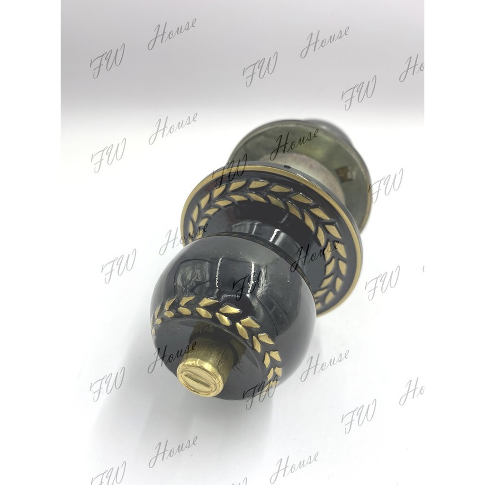 S1-00625-福利品出清 黑色喇叭鎖 復古風 波西米亞風 台灣製 門鎖喇叭鎖 房間鎖 浴廁鎖 旋轉鈕設計 圓柱形門鎖