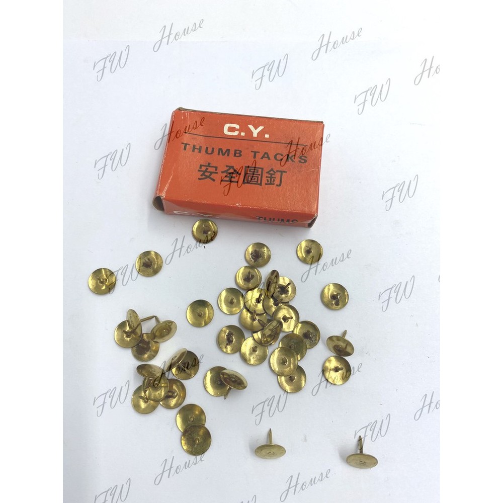 S1-00665-福利品 C.Y 安全圖釘 一盒大約40支左右  大頭釘 圖釘 按釘 圓頭大頭釘 墻釘子