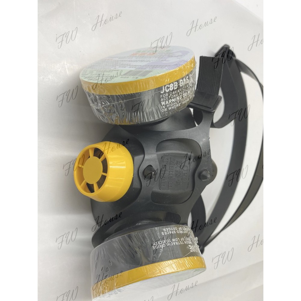 台灣製 雙口型防毒面具 防毒面罩 檢驗合格品質優良 活性碳藥罐式 歐堡牌 SD-503 雙罐 重型濾罐口罩-圖片-2