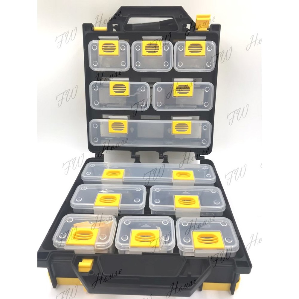 台灣製 KT-369 KT-918 附背帶 多功能收納提盒 工具零件收納盒 分類收納箱 零件盒 工具箱 工具盒 收納盒-圖片-2