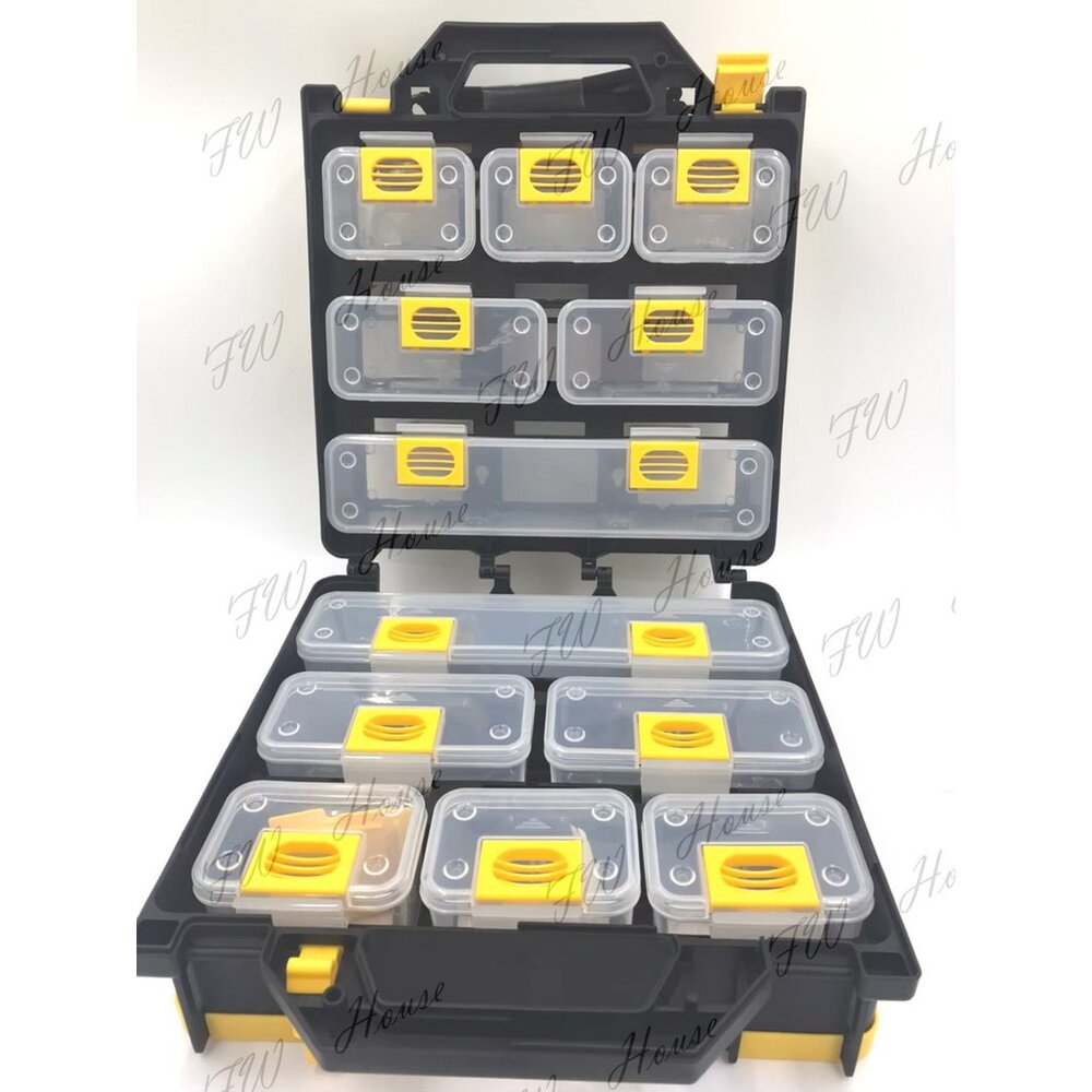 台灣製 KT-369 KT-918 附背帶 多功能收納提盒 工具零件收納盒 分類收納箱 零件盒 工具箱 工具盒 收納盒-圖片-2