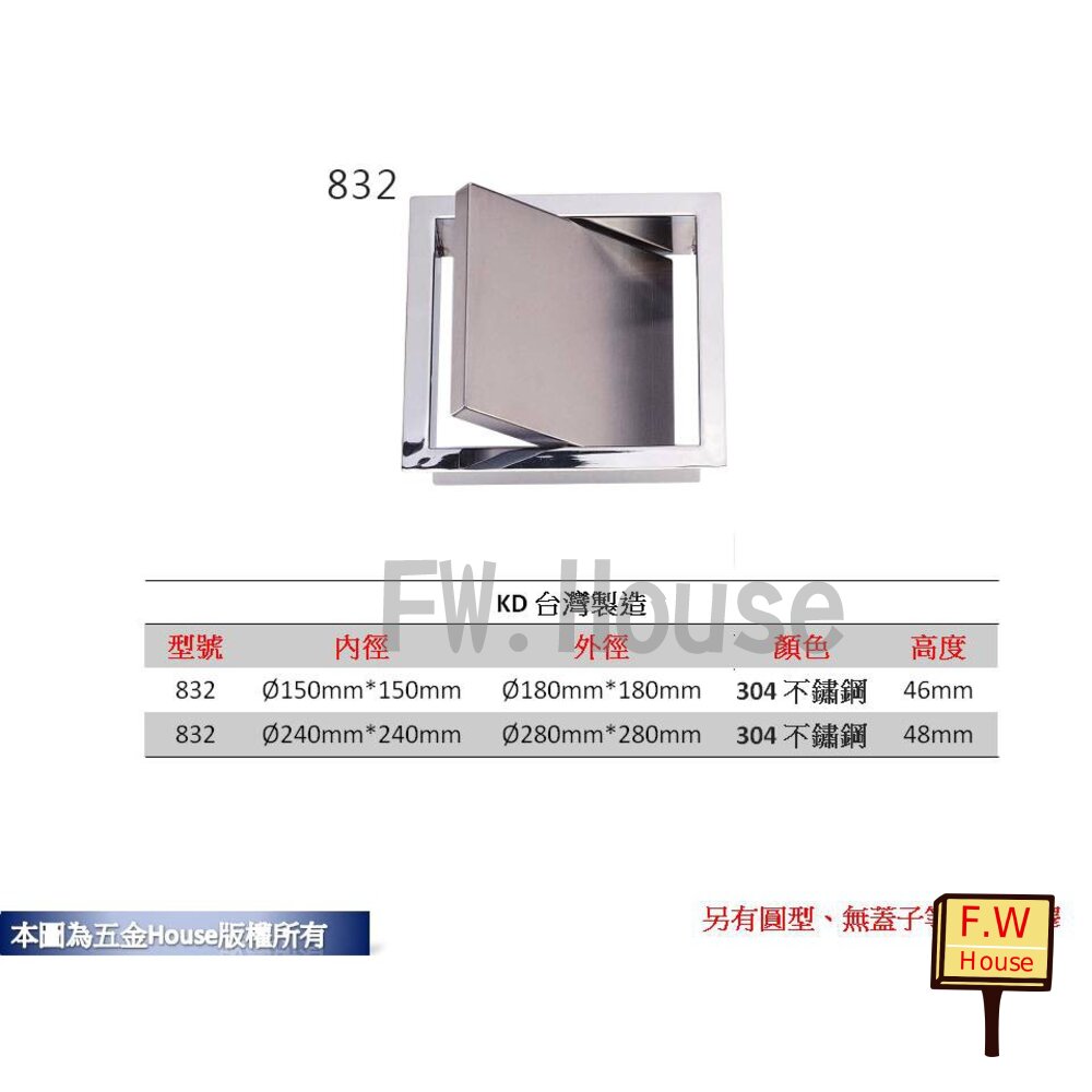 S1-00684-KD 832 不鏽鋼投擲口 有蓋  垃圾桶蓋 臉盆檯面 旋轉投擲口