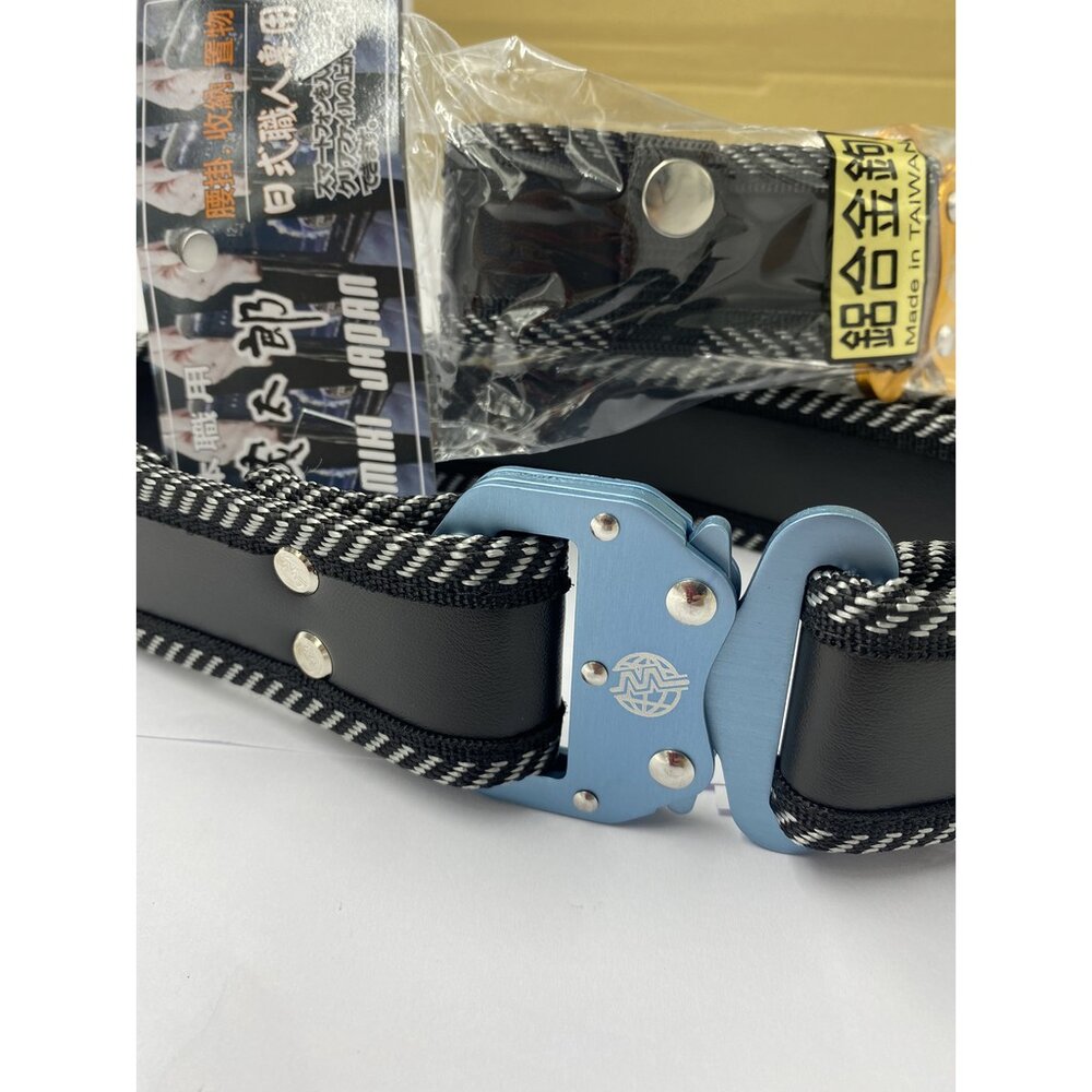 台灣製 茂太郎 戰術腰帶 鋁合金扣 快扣型 S工作腰帶 快扣式皮帶 工具袋用腰帶 調整式金屬安全扣環腰帶 帥氣黑皮革-圖片-2