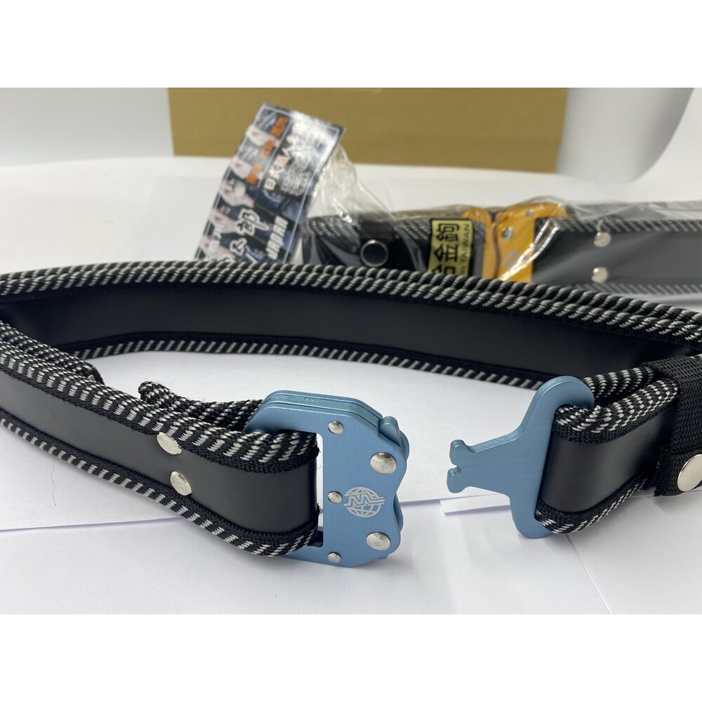 S1-00806-台灣製 茂太郎 戰術腰帶 鋁合金扣 快扣型 S工作腰帶 快扣式皮帶 工具袋用腰帶 調整式金屬安全扣環腰帶 帥氣黑皮革