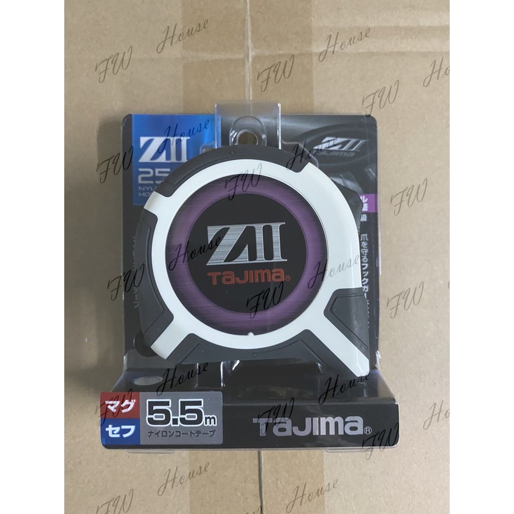 日本 TAJIMA 田島 ZII 超耐磨 捲尺 白 5.5米 SFZ2M25-55WBL 公分 快拆腰扣 公分尺 封面照片