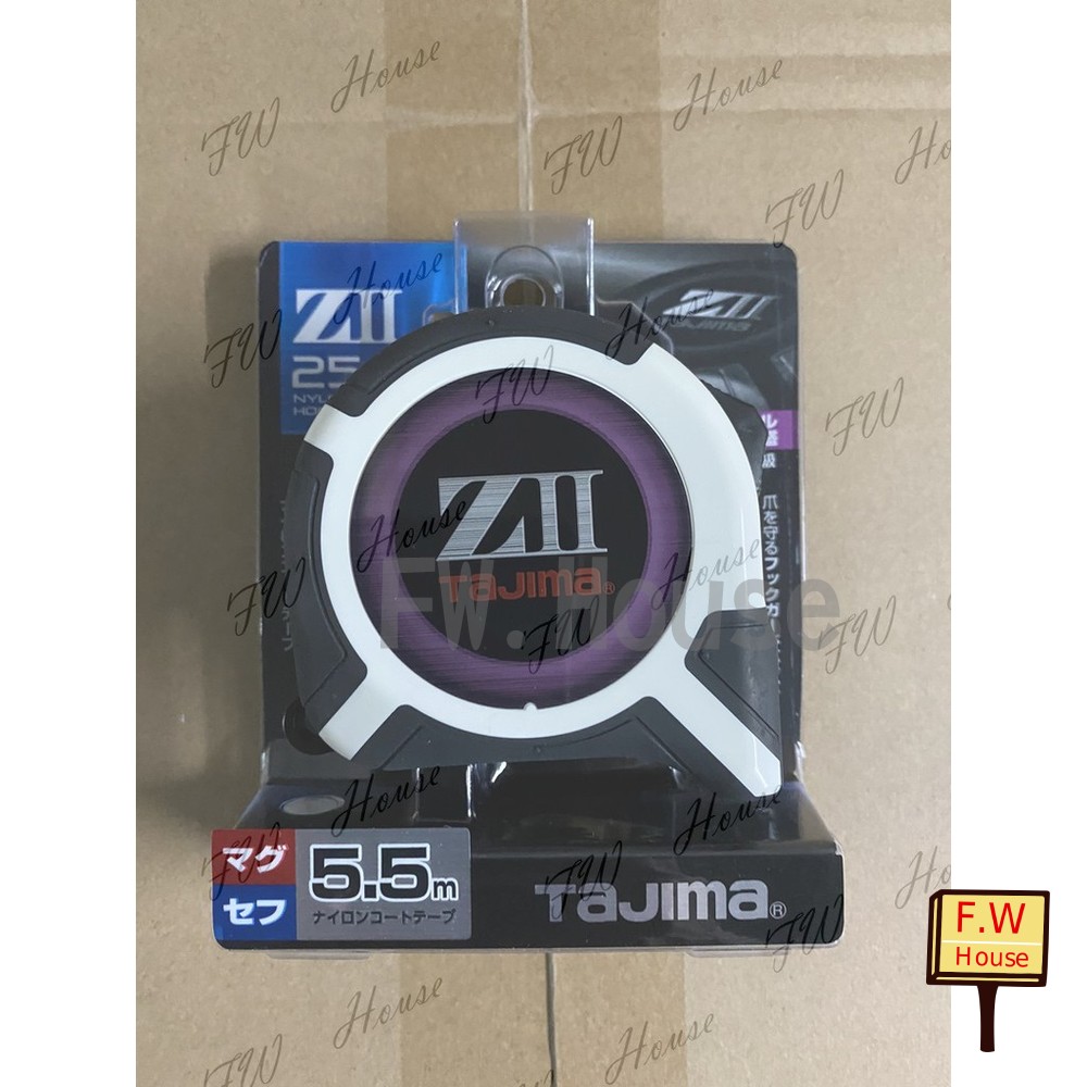 日本 TAJIMA 田島 ZII 超耐磨 捲尺 白 5.5米 SFZ2M25-55WBL 公分 快拆腰扣 公分尺 封面照片