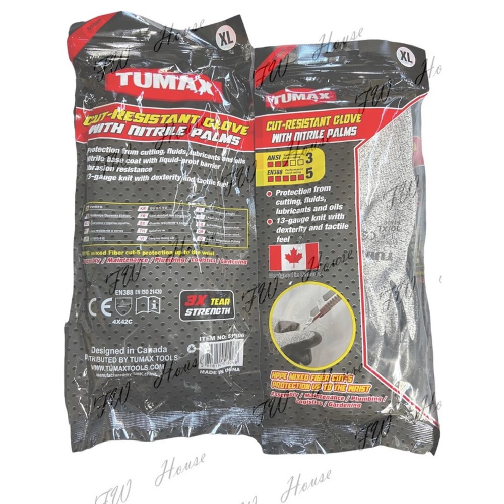 TUMAX 手套 防切割 耐磨 安全手套 防割手套 專業級工業用 通過歐盟認證 保護手套 搬運手套-圖片-3