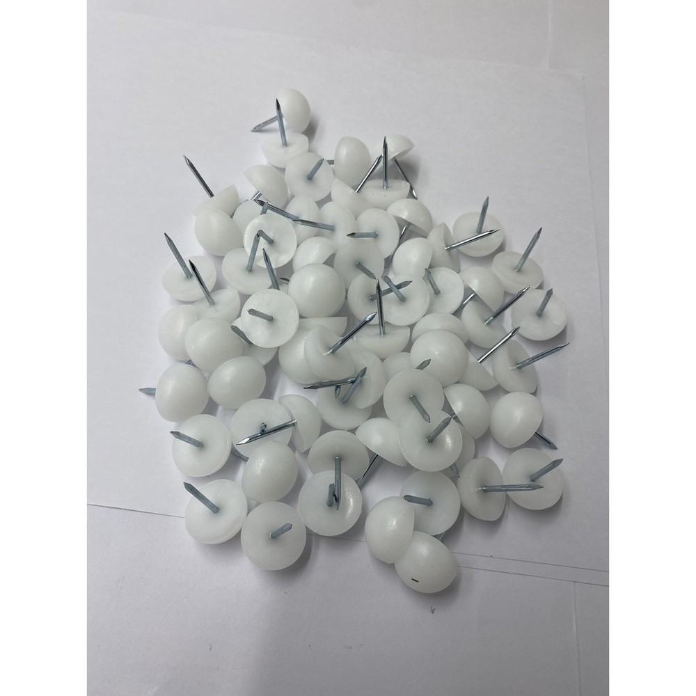 S1-00985-白椅釘 半圓椅釘 塑膠椅釘 PVC釘 椅仔釘 塑膠椅釘 家具椅釘  椅釘 椅丁 保護地板