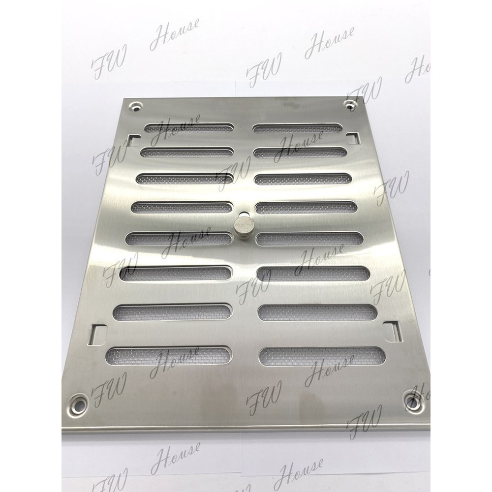 S1-01128-台製 白鐵304 活動方型通風口 20cm*25cm 附白鐵網 不銹鋼外牆風帽 鞋櫃 衣柜櫥櫃 風散氣孔 透氣孔 通風孔