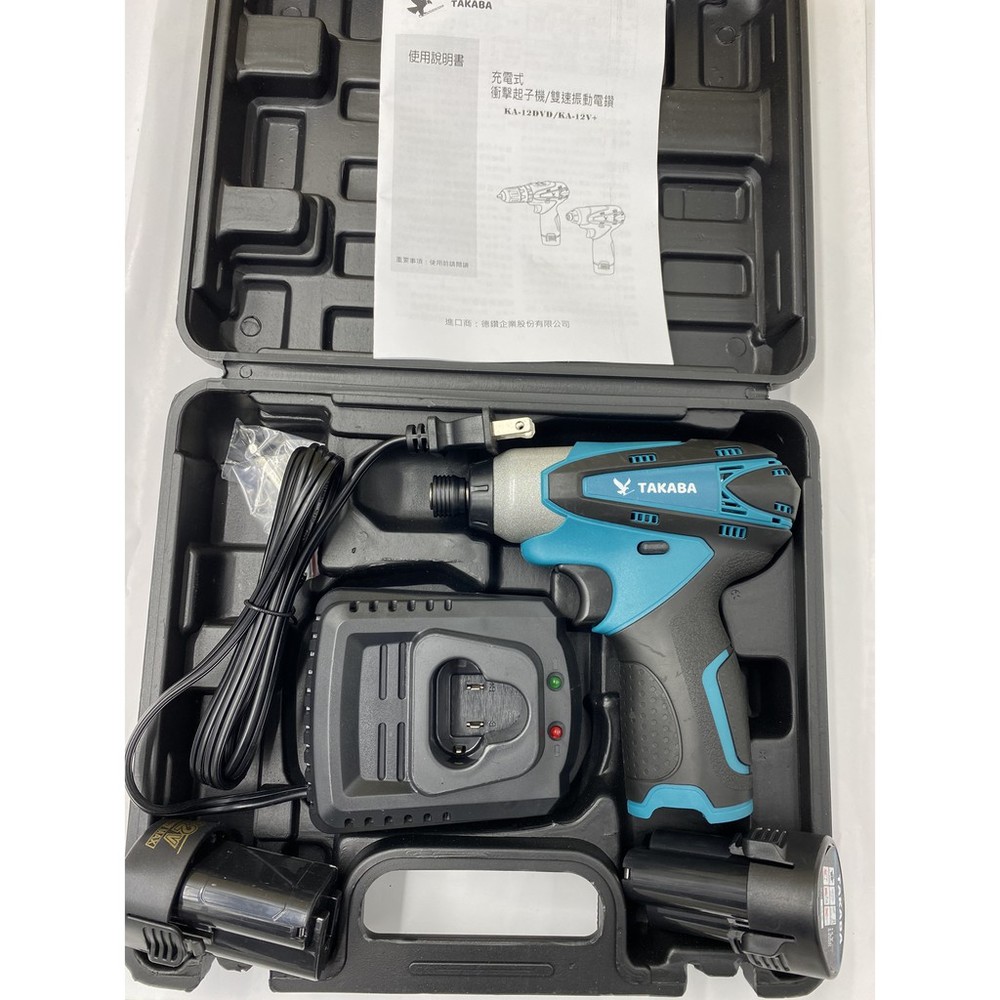TAKABA KA-12DVD 12V 鋰電衝擊起子機 充電電鑽 小電鑽 1.5Ah鋰電池 附雙電池-圖片-1
