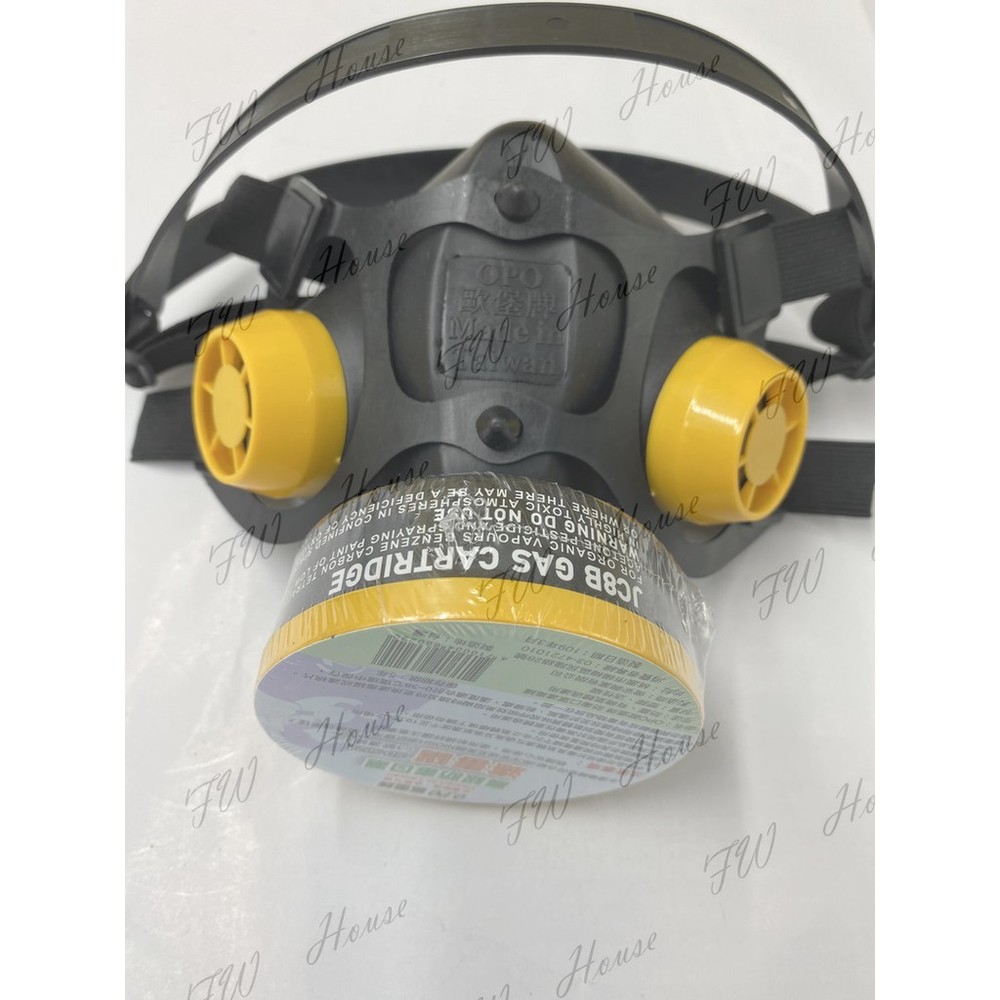 台灣製 單口型防毒面具 防毒面罩 檢驗合格品質優良 活性碳藥罐式 歐堡牌 SD-502 單罐 重型單口濾罐口罩-圖片-1