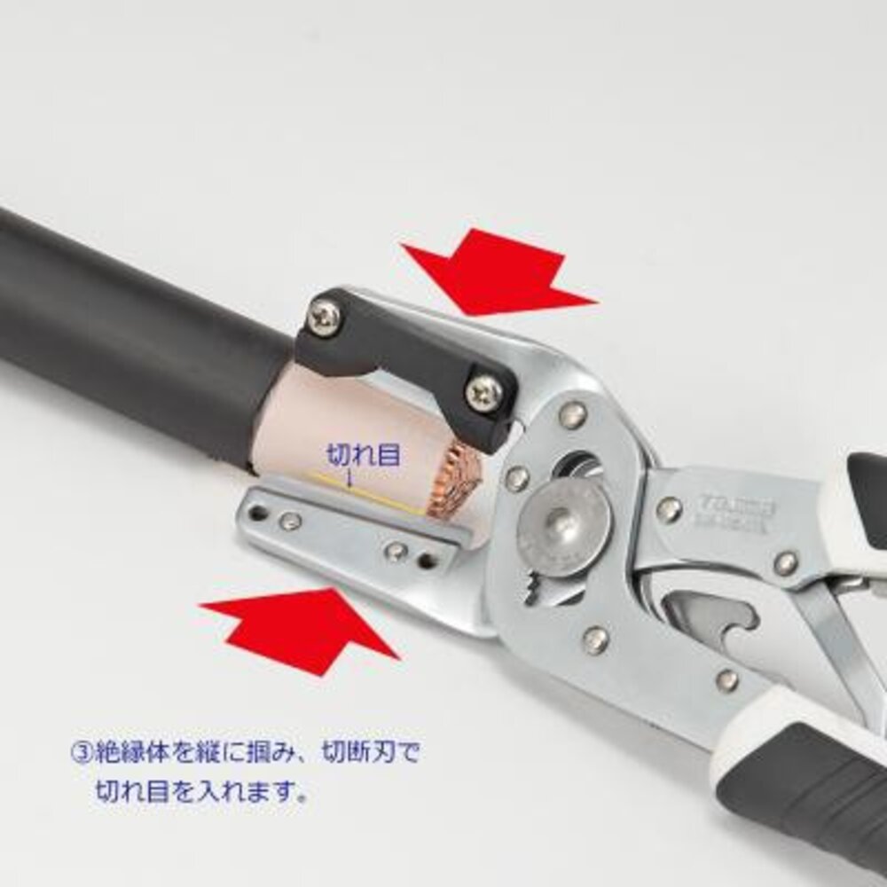 日本 田島 TAJIMA 專業高品質 DK-MC40 大小 電纜 電線 快速 剝線鉗 剝線剪刀 電纜剪 電工剝皮剪-圖片-3