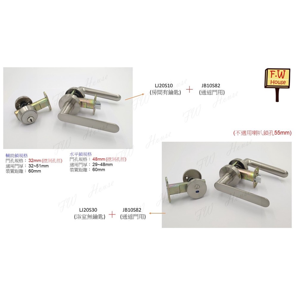 日規輔助鎖 東隆 LJ20S10 輔助鎖 補助鎖 門鎖 房間門用 LJ20S30 LJ2BN10 LJ2BN30-圖片-1