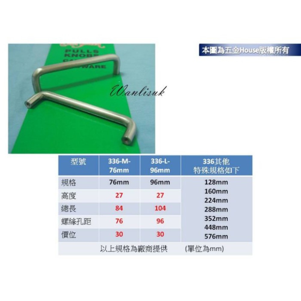 S1-01294-336 系列 不鏽鋼白鐵 手取 附螺絲 抽屜手取 把手 取手 不鏽鋼  台灣製
