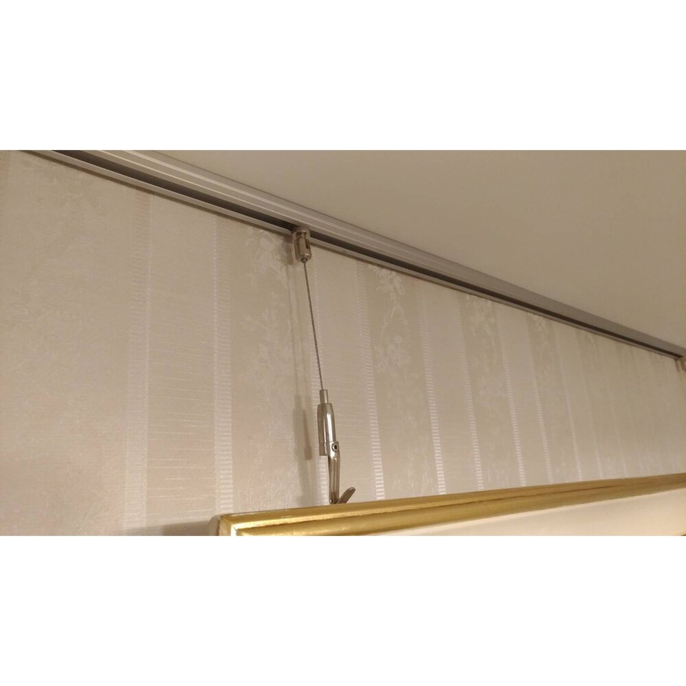 長型正面掛勾鋼索掛勾 掛畫 掛圖器 掛畫器 掛畫鉤 吊圖鋼索 吊圖 圖勾 掛畫滑軌 台灣製-圖片-1