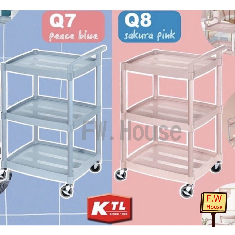 免運 台灣製 KT-128Q 耐重 迷你手推車 三層手推車 手推車 餐車 物料車 防刮地板輪 可移動置物架 置物推車 封面照片