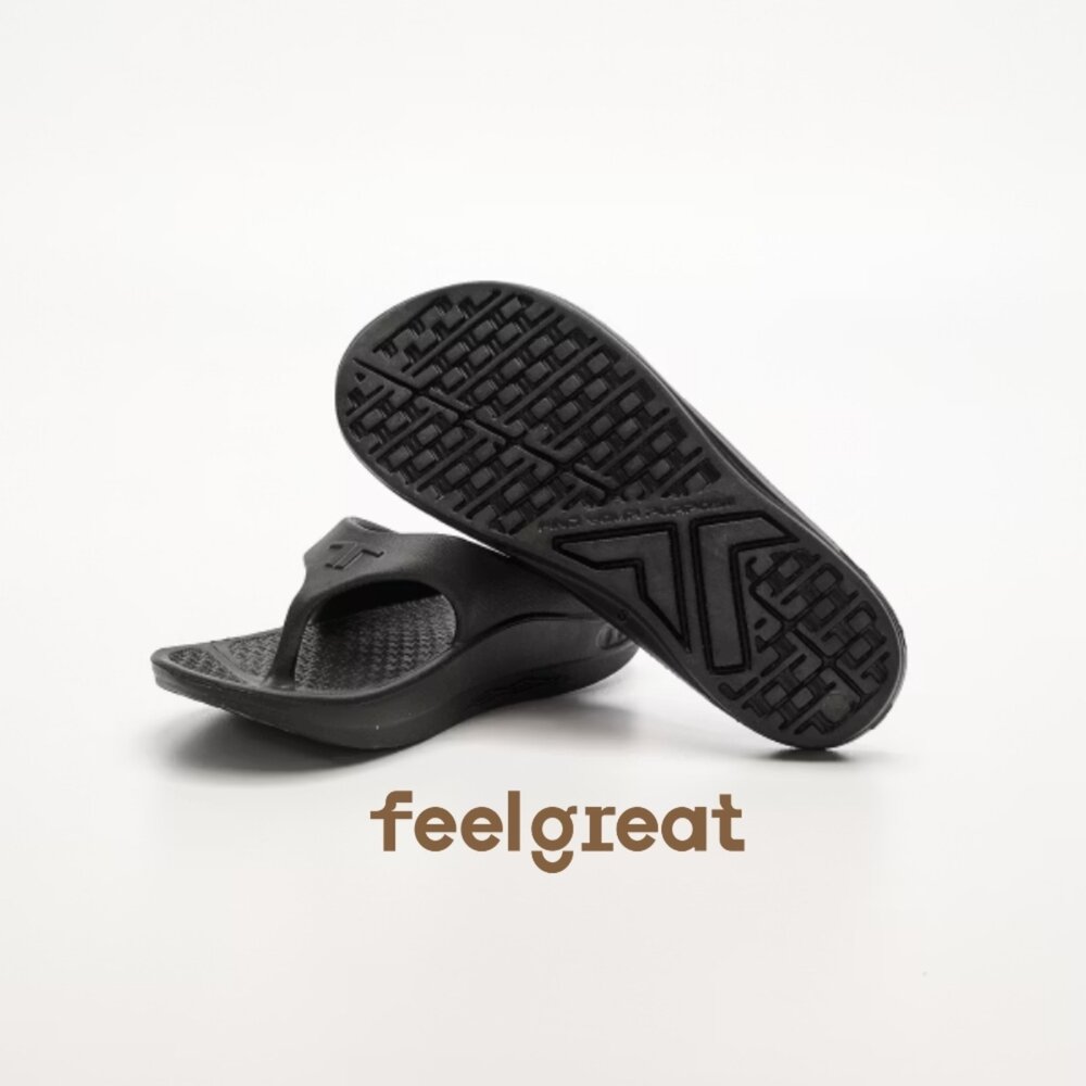 【Telic】SiliComfy® Energy 輕量夾腳拖-午夜黑 矽晶減壓拖鞋-圖片-1