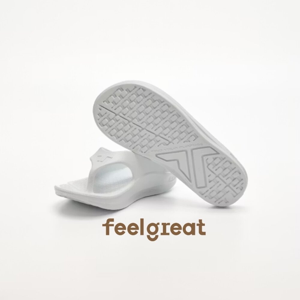 【Telic】SiliComfy® Energy 輕量夾腳拖-時尚白 矽晶減壓拖鞋-圖片-1