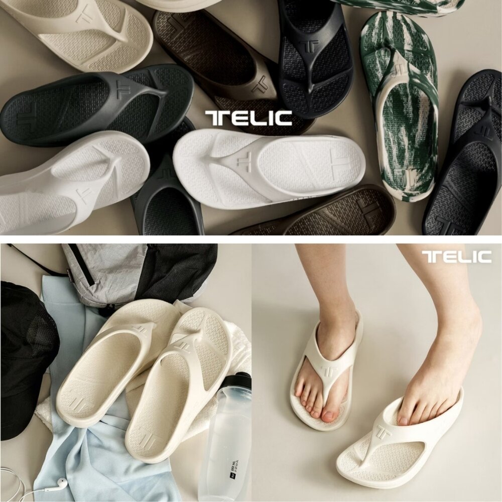 【Telic】SiliComfy® Energy 輕量夾腳拖-煙燻灰黑 矽晶減壓拖鞋-圖片-3
