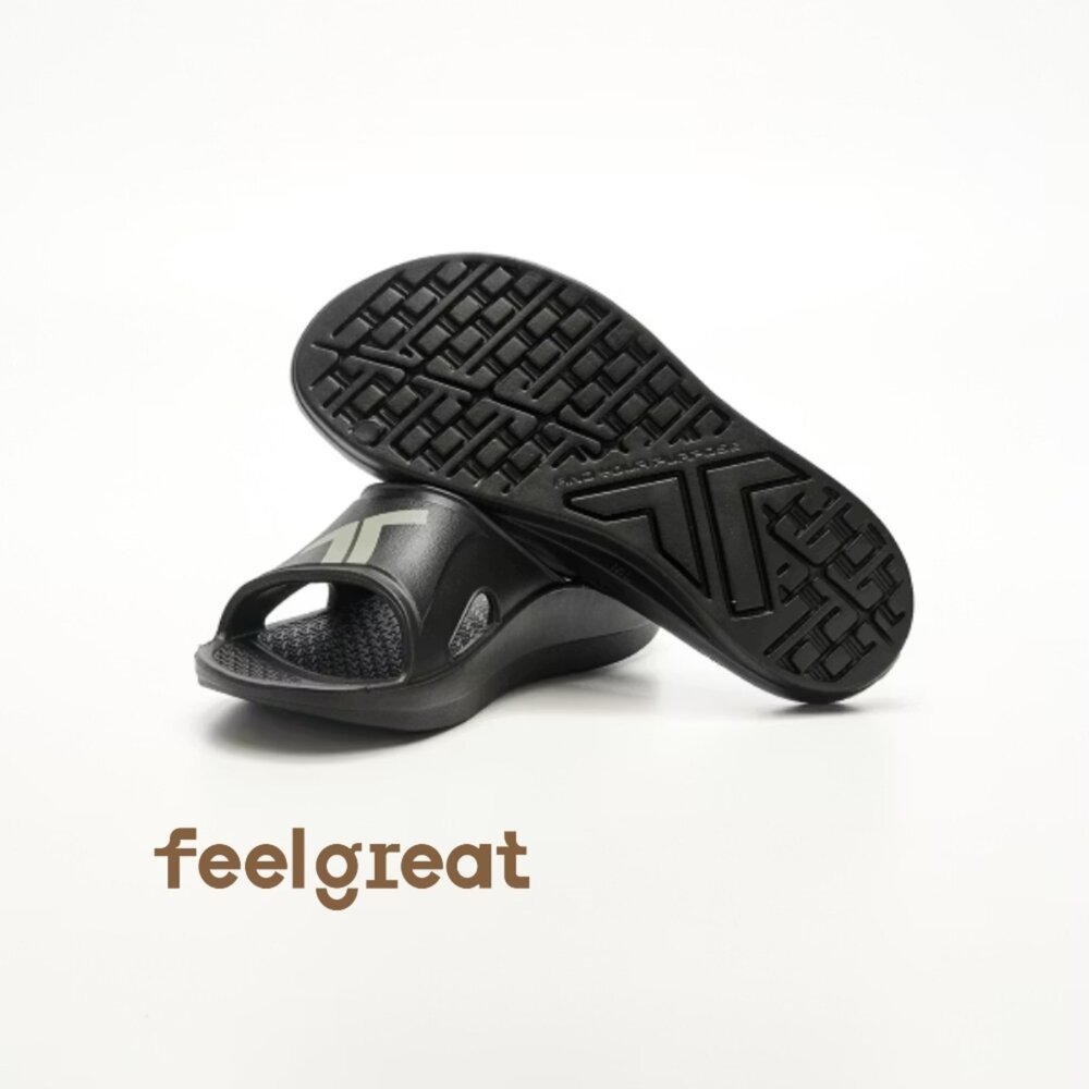 【Telic】SiliComfy® Recharge彈力運動拖-午夜黑 201-50矽晶減壓拖鞋-圖片-1