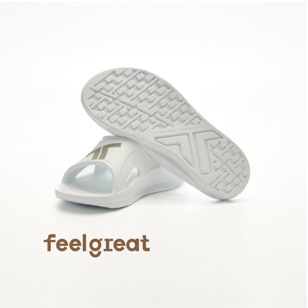 【Telic】SiliComfy® Recharge彈力運動拖-201-52時尚白 矽晶減壓拖鞋-圖片-1