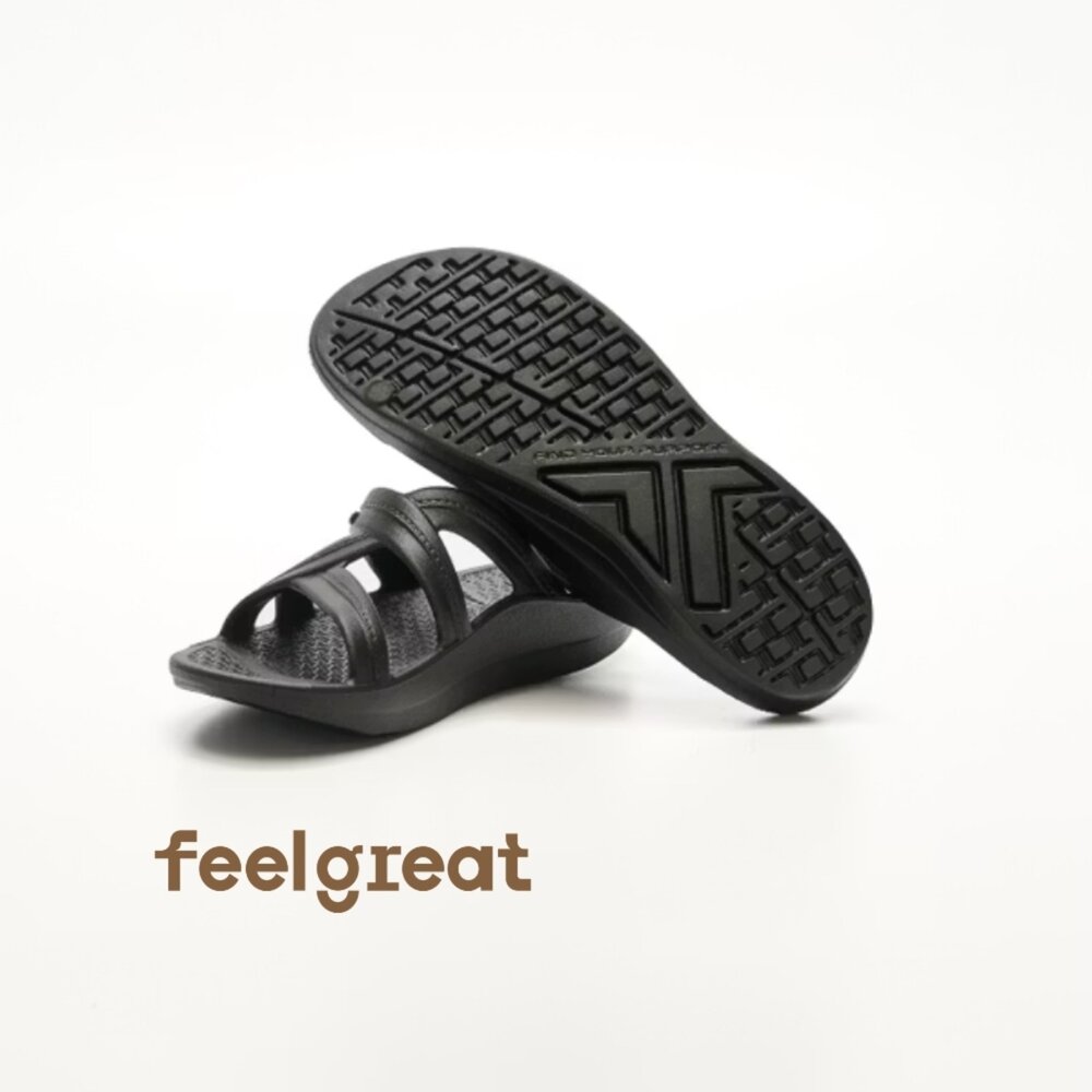 【Telic】SiliComfy® Mallory優雅羅馬拖-午夜黑 302-01 矽晶減壓拖鞋-圖片-1