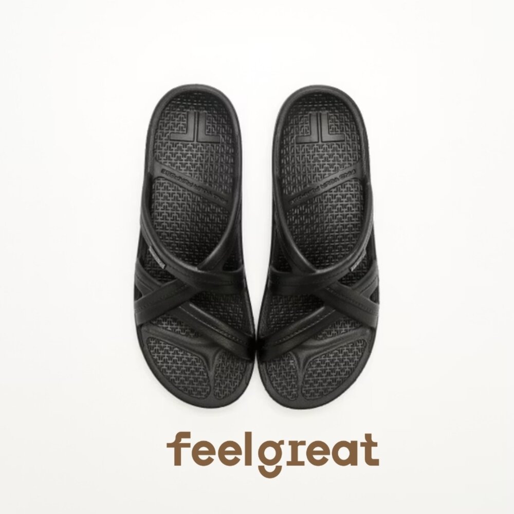 【Telic】SiliComfy® Mallory優雅羅馬拖-午夜黑 302-01 矽晶減壓拖鞋-圖片-2