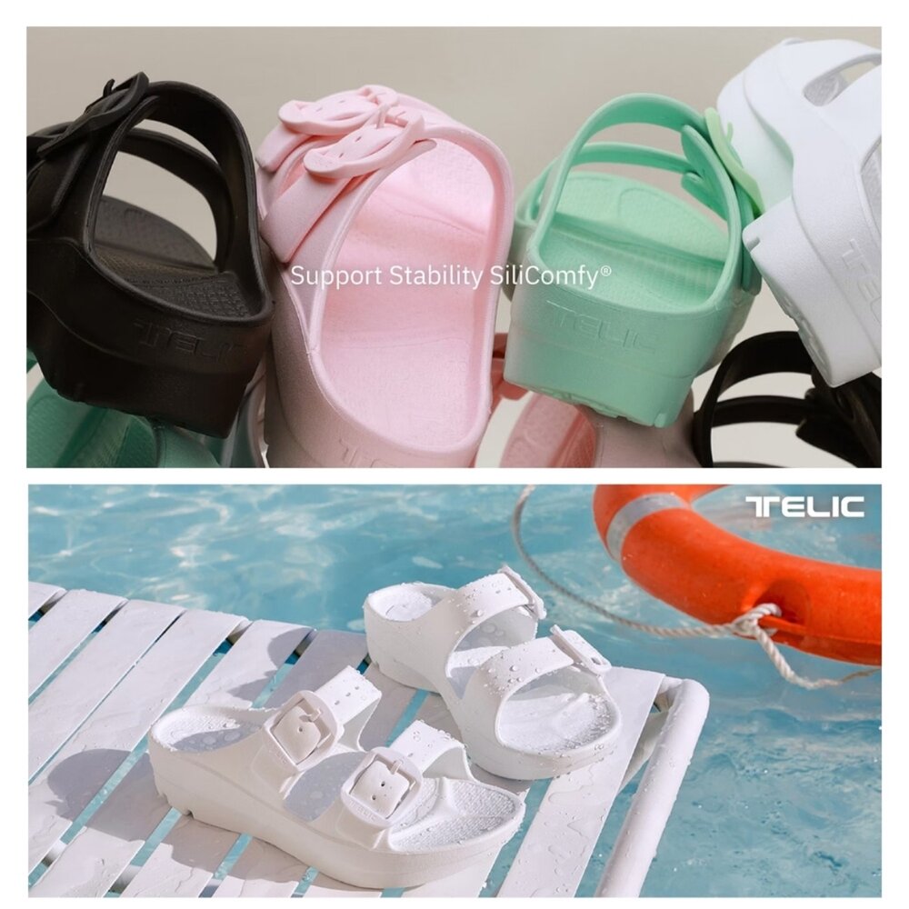 【Telic】SiliComfy® Boise Bliss 鬆糕厚底拖-時尚白800-02矽晶減壓拖鞋-圖片-5
